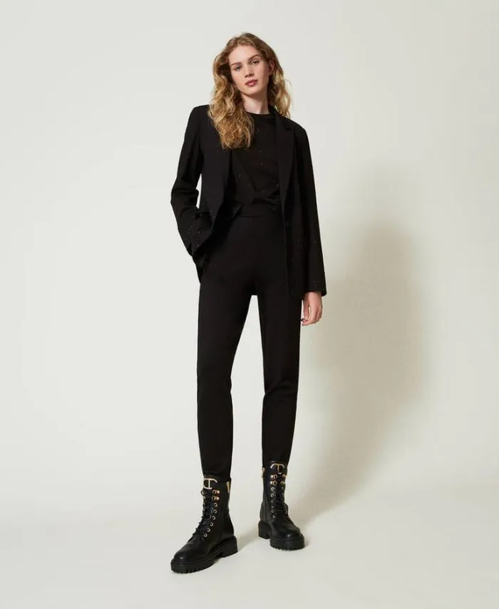 Twinset Blazers Blazer With Fadeout Rhinestones Black 8211 Clothing