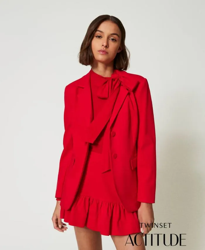 Twinset Blazers Singlebreasted Blazer Fiery Red 8211 Clothing