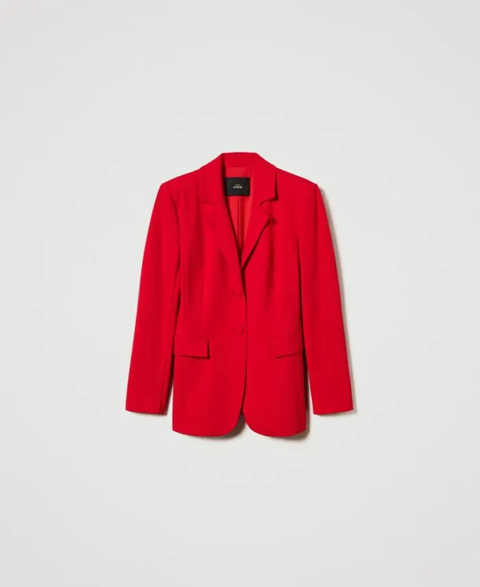 Twinset Blazers Singlebreasted Blazer Fiery Red 8211 Clothing