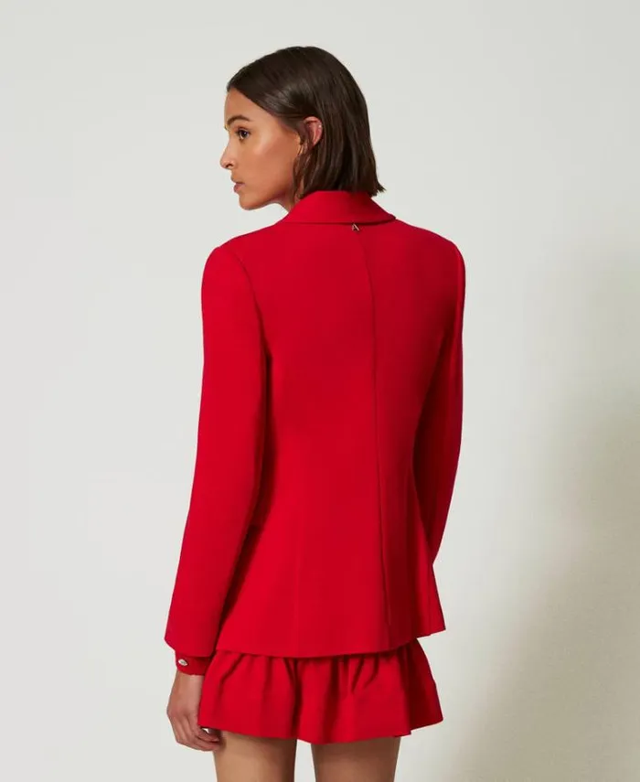 Twinset Blazers Singlebreasted Blazer Fiery Red 8211 Clothing