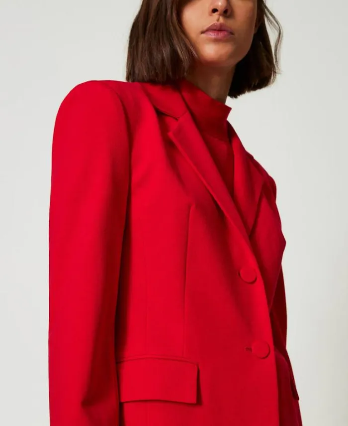 Twinset Blazers Singlebreasted Blazer Fiery Red 8211 Clothing
