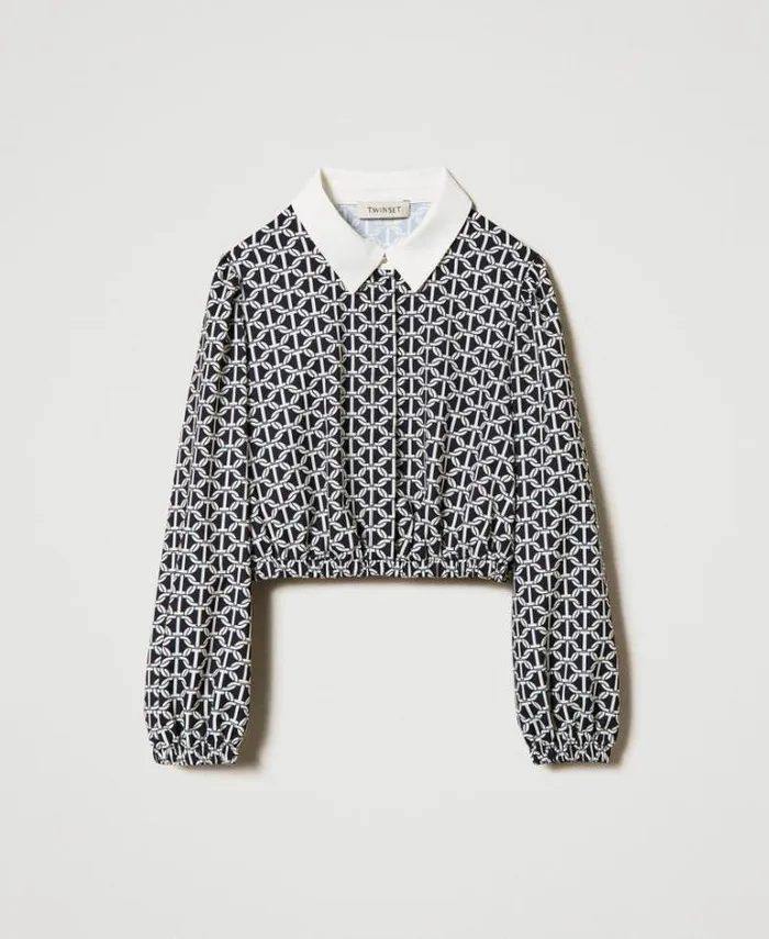 Twinset Blouses And Shirts Crpe De Chine Blouse With Print Oval T Chain Print 8211 Girl