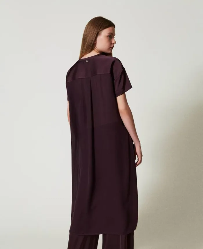 Twinset Blouses And Shirts Satin And Georgette Asymmetric Blouse Potent Purple 8211 Clothing