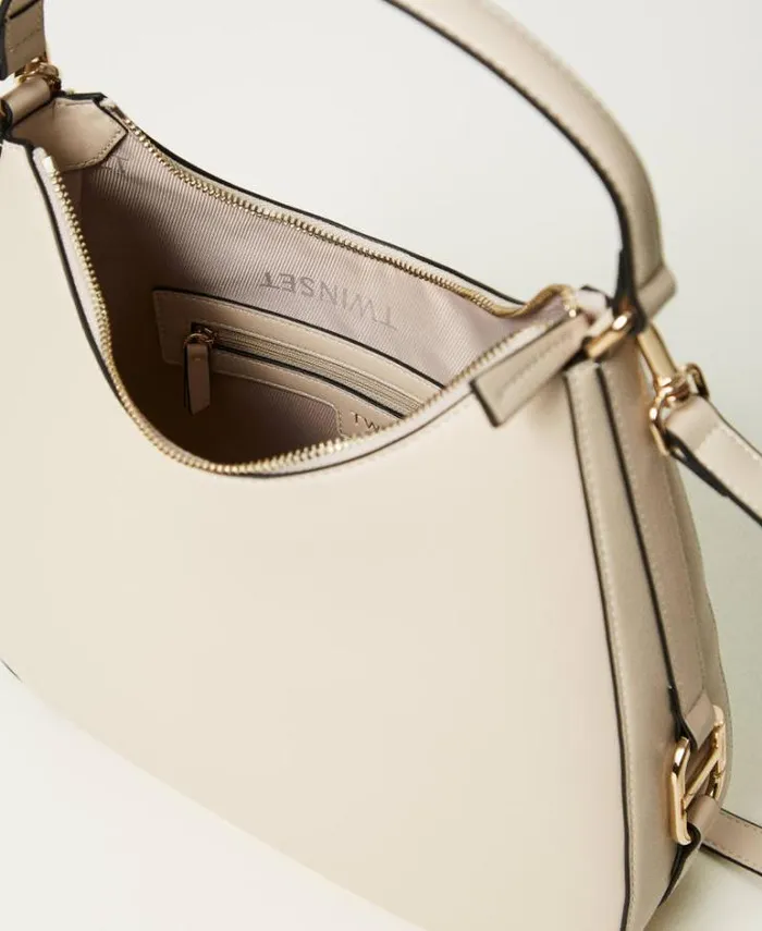 Twinset Hobo Bags Hobo Bag With Oval T Buckle Old White 8211 Bags