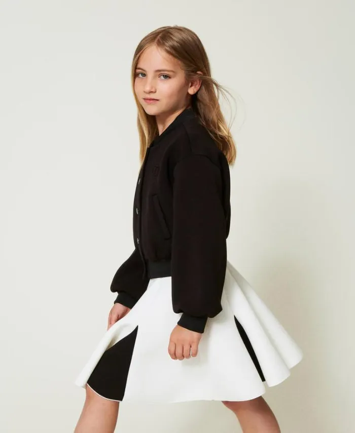 Twinset Jackets And Outerwear Scuba Fabric Bomber Jacket Black 8211 Girl