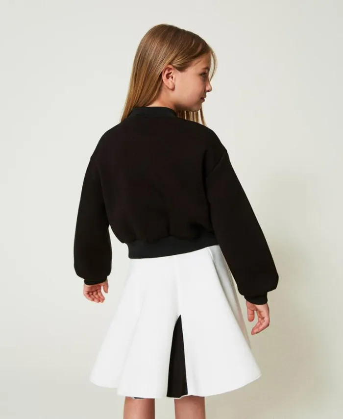 Twinset Jackets And Outerwear Scuba Fabric Bomber Jacket Black 8211 Girl