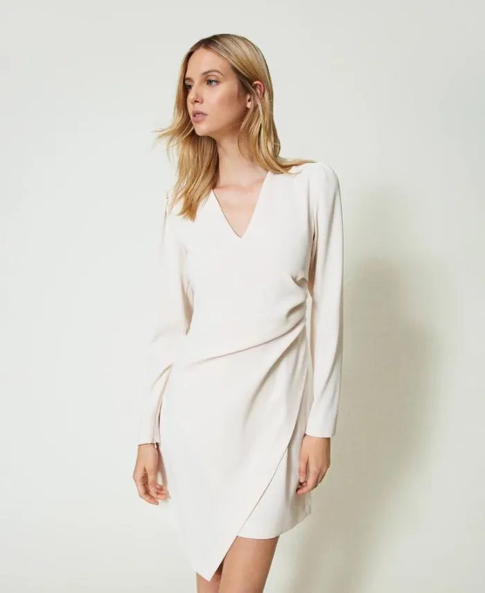 Twinset Short Dresses Short Dress With Oval T Chain Old White 8211 Clothing