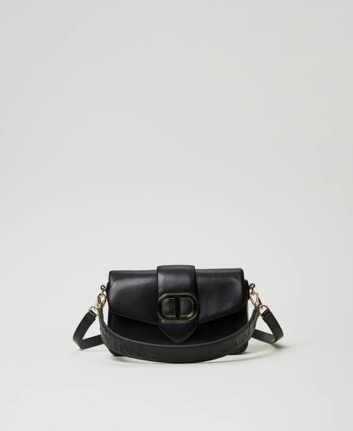 Twinset Shoulder Bags 039Amie039 Medium Nappa Leather Shoulder Bag Black 8211 Bags