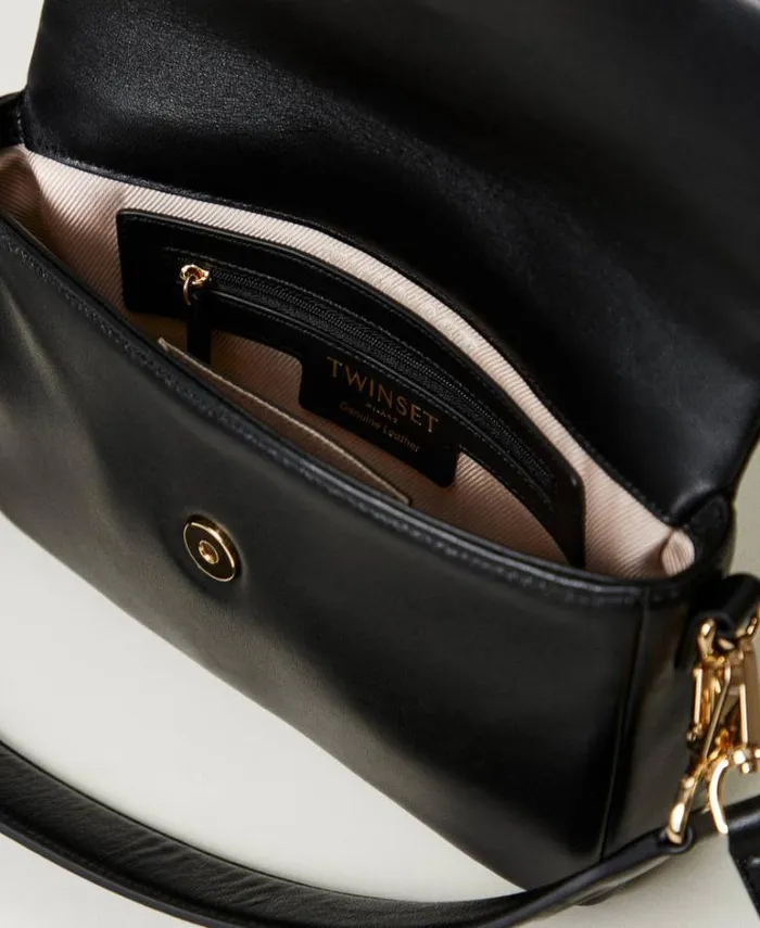 Twinset Shoulder Bags 039Amie039 Medium Nappa Leather Shoulder Bag Black 8211 Bags