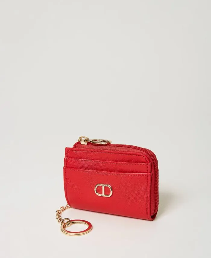 Twinset Wallets And Keyrings Card Holder With Zip And Keyring Poppy Red 8211 Accessories Twinset Wallets And Keyrings Card Holder With Zip And Keyring Poppy Red 8211 Accessories