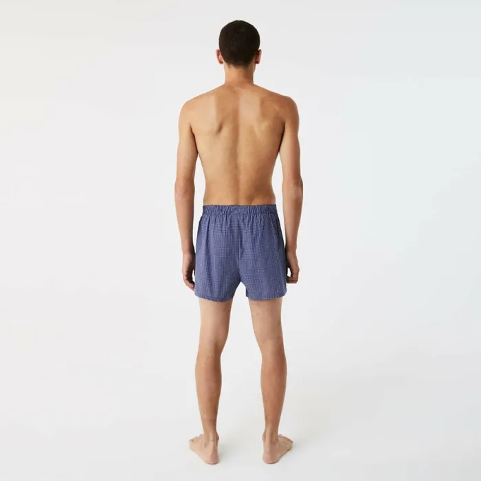 Underwear and Socks Men Lacoste Men039s 3Pack Striped Boxers Navy Blue White Blue 82150