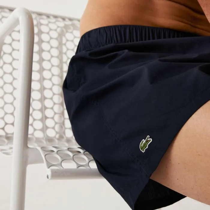 Underwear and Socks Men Lacoste Men039s 3Pack Striped Boxers Navy Blue White Blue 82150
