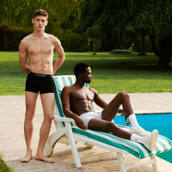 Underwear and Socks Men Lacoste Men039s 3Pack Trunks Black White Grey Chine Nua