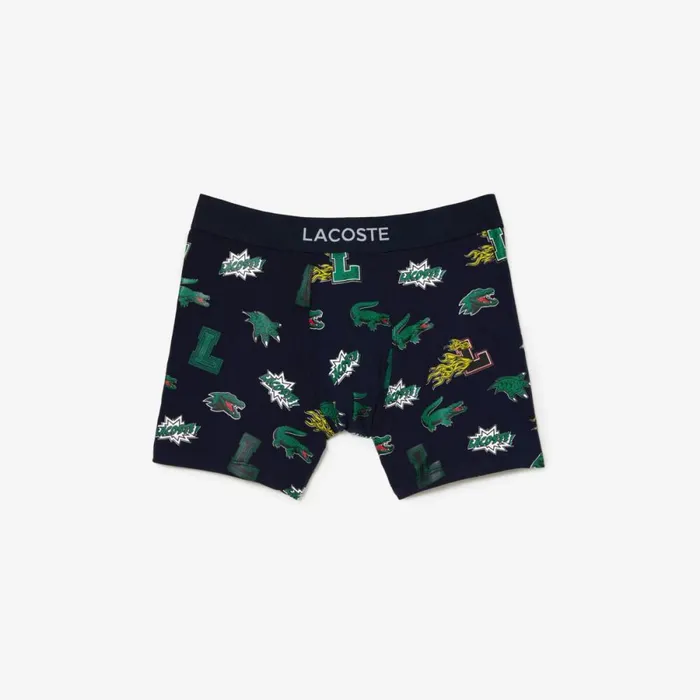 Underwear and Socks Men Lacoste Men039s Organic Cotton Boxer Brief Navy Blue White Qrn