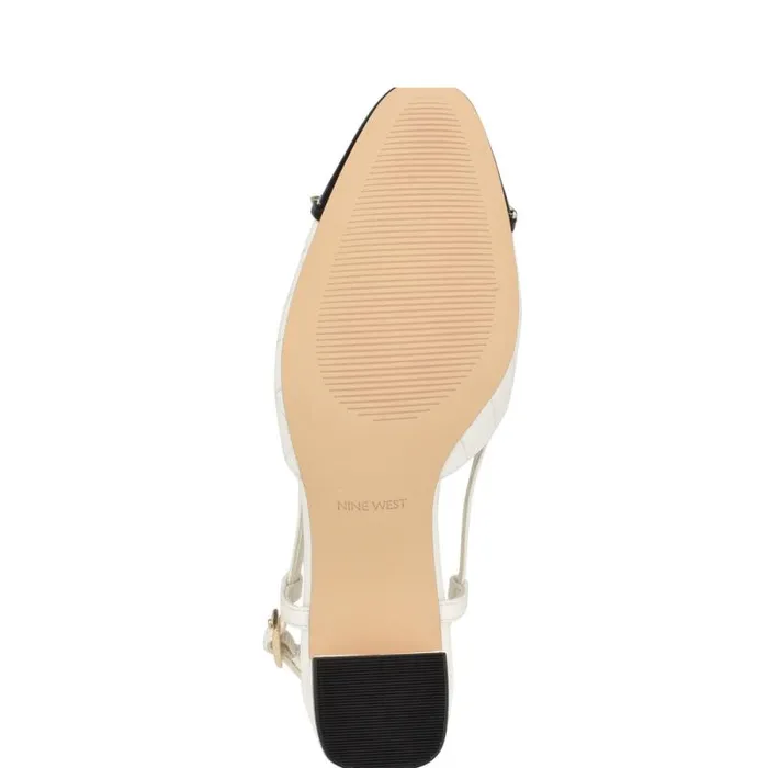 Uround Quilted Cap Top Slingbacks White Women Nine West Heels Uround Quilted Cap Top Slingbacks White Women Nine West Heels