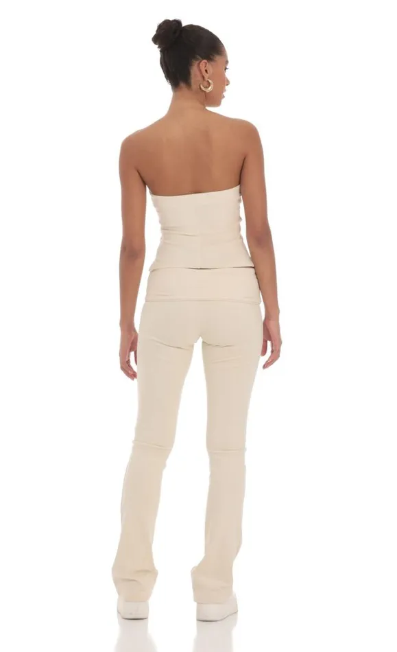 Velour Two Piece Set Cream Women LUCY IN THE SKY Loungewear Velour Two Piece Set Cream Women LUCY IN THE SKY Loungewear