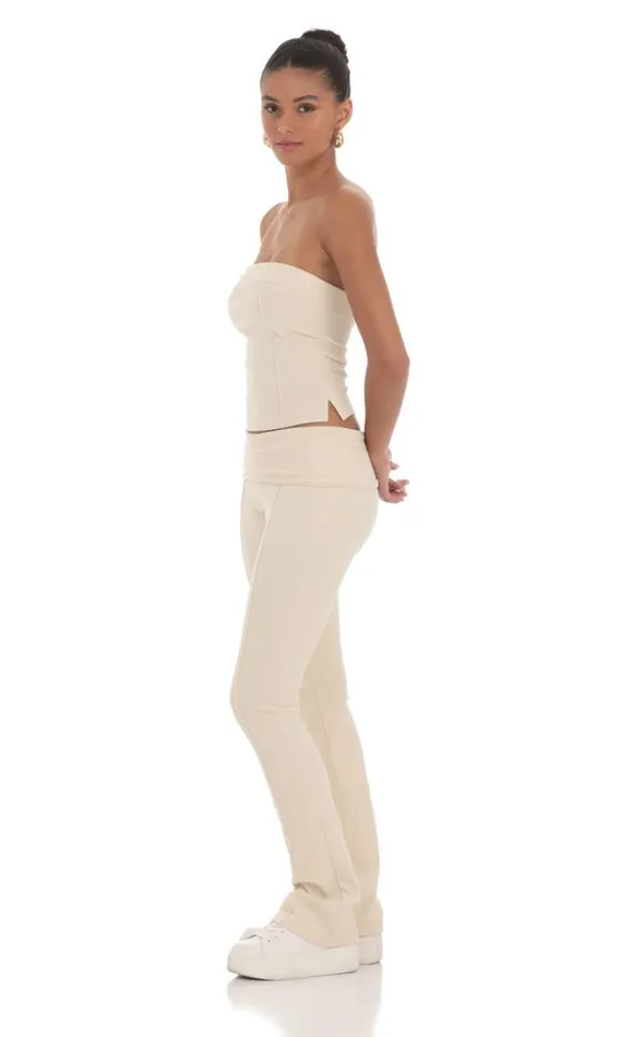 Velour Two Piece Set Cream Women LUCY IN THE SKY Loungewear Velour Two Piece Set Cream Women LUCY IN THE SKY Loungewear