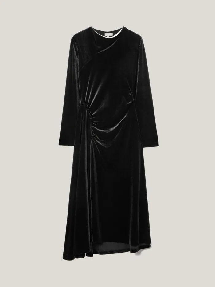 Velvet Ruched Dress Black Women Jigsaw Party