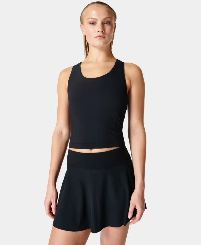 Vest Tops Sweaty Betty Women Athlete Crop Seamless Gym Vest Black