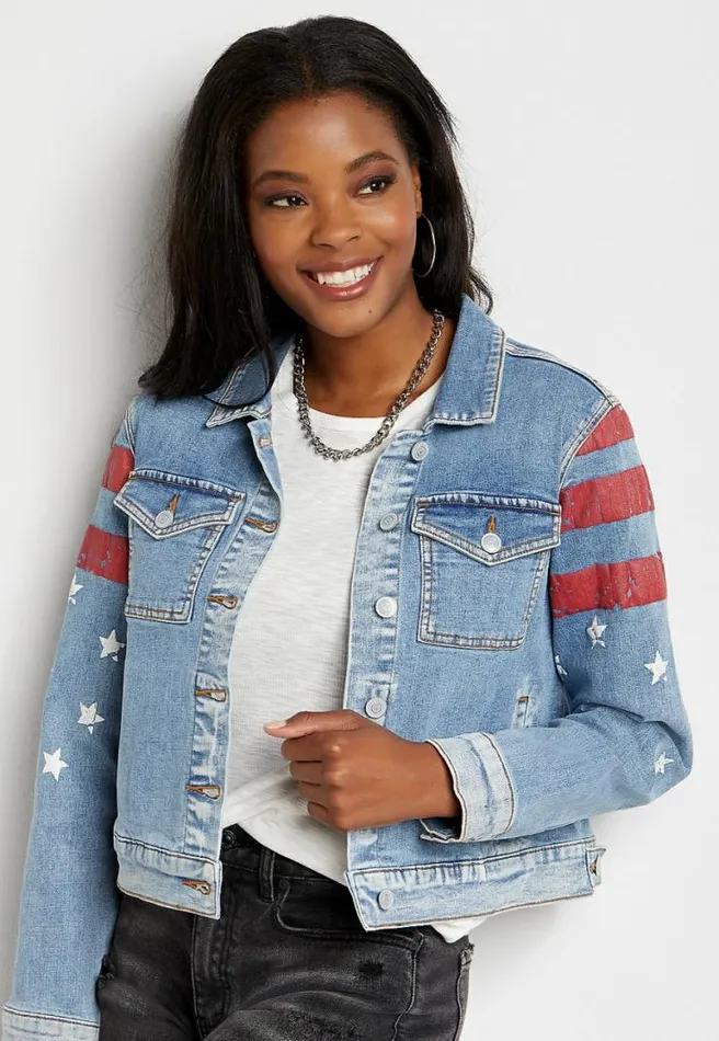 Vigoss Americana Denim Jacket Women Maurices Tops