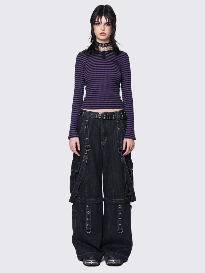 Violet Striped Top Women Minga London Tops and TShirts