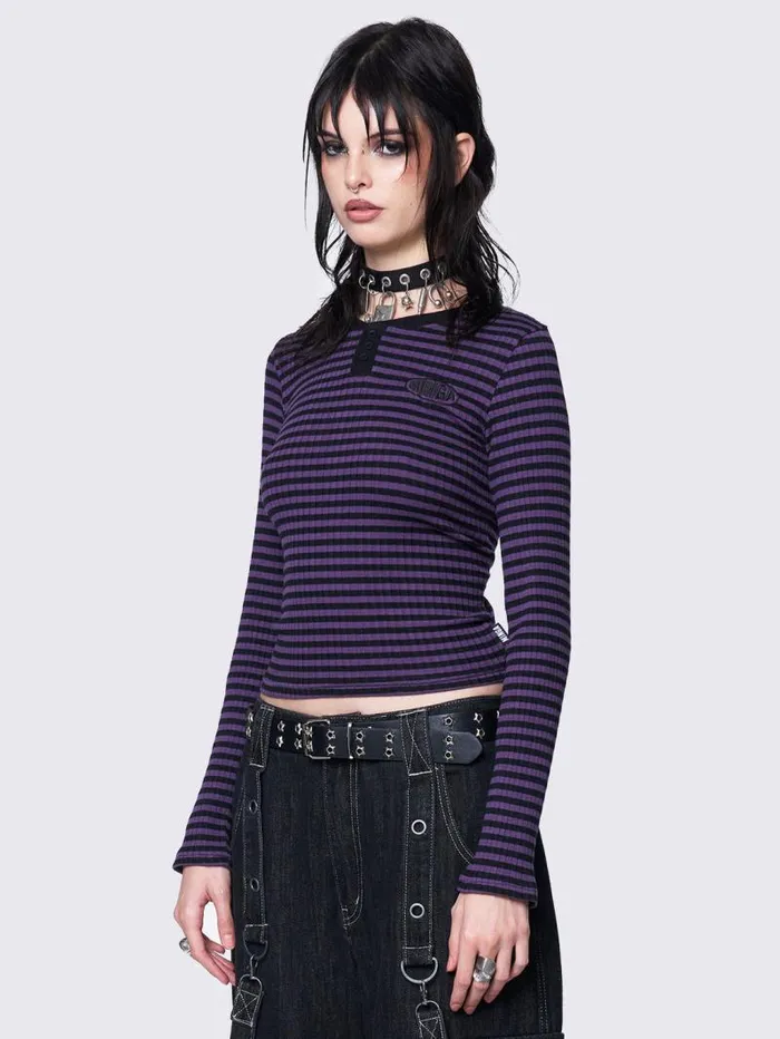 Violet Striped Top Women Minga London Tops and TShirts