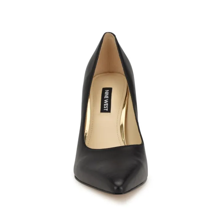 Vylot Pointy Toe Pumps Black Leather Women Nine West Heels Vylot Pointy Toe Pumps Black Leather Women Nine West Heels