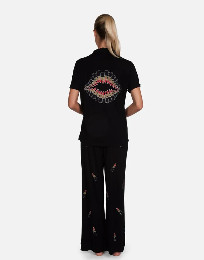 Waverly Lipstick Lip Black Women Lauren Moshi Short Sleeve