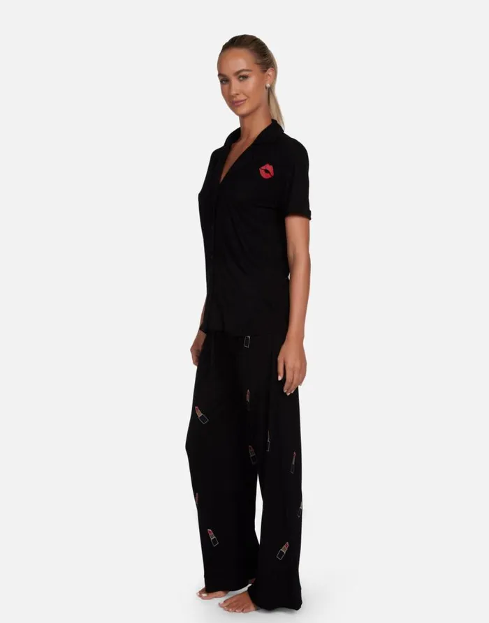 Waverly Lipstick Lip Black Women Lauren Moshi Short Sleeve