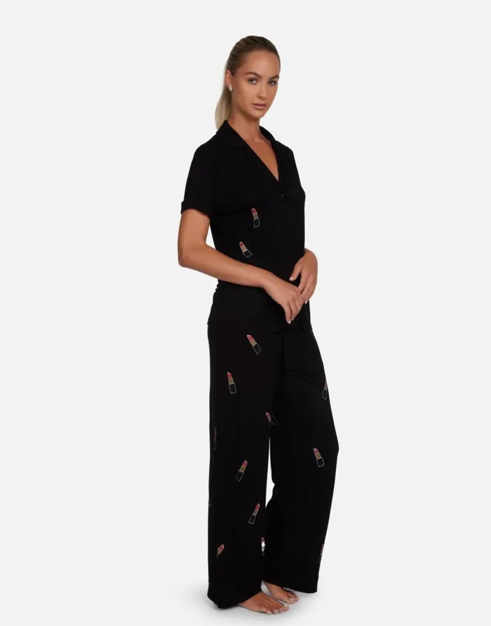 Waverly Lipstick Lip Black Women Lauren Moshi Short Sleeve