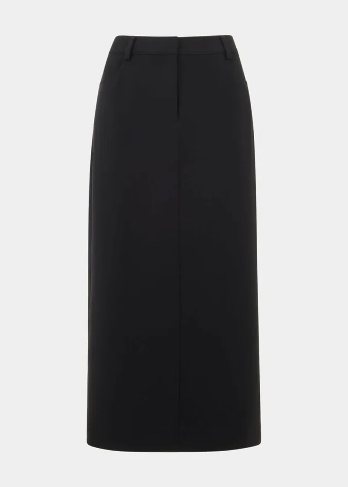 Whistles Abigail Tailored Midi Skirt Black Women Tailoring