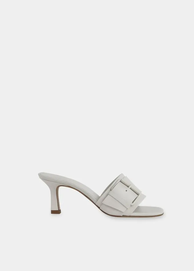 Whistles Adella Buckle Mule Stone Women Heels