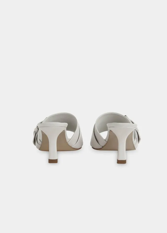 Whistles Adella Buckle Mule Stone Women Heels