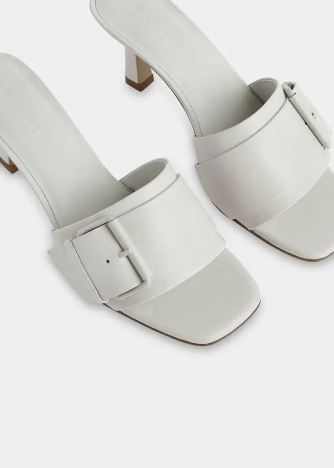Whistles Adella Buckle Mule Stone Women Heels