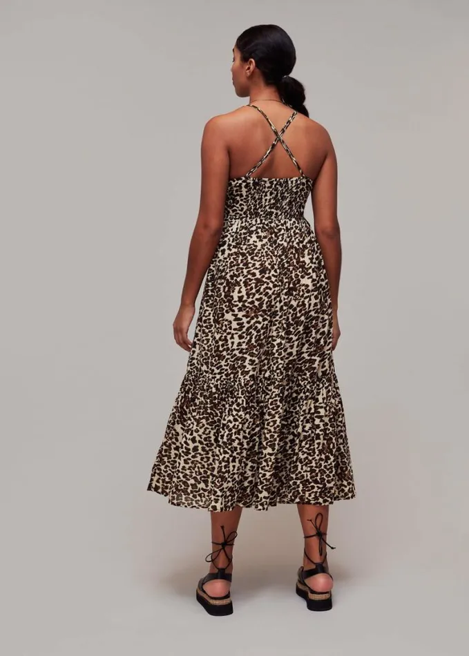 Whistles Animal Tie Front Beach Dress Leopard Print Women Dresses