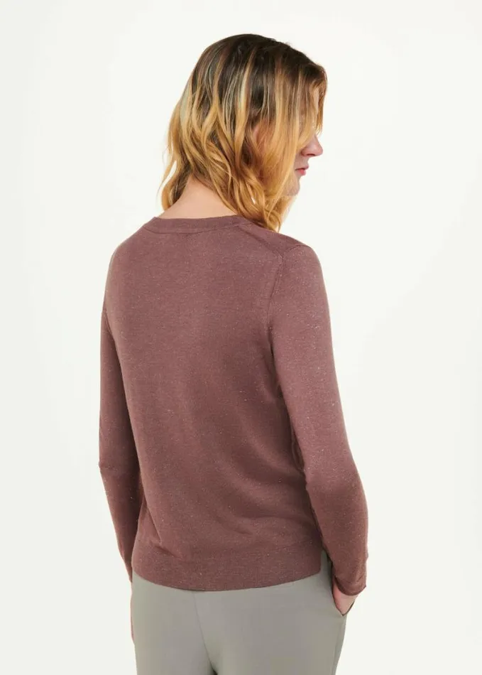 Whistles Annie Sparkle Crew Neck Brown Women Sweaters and Cashmere