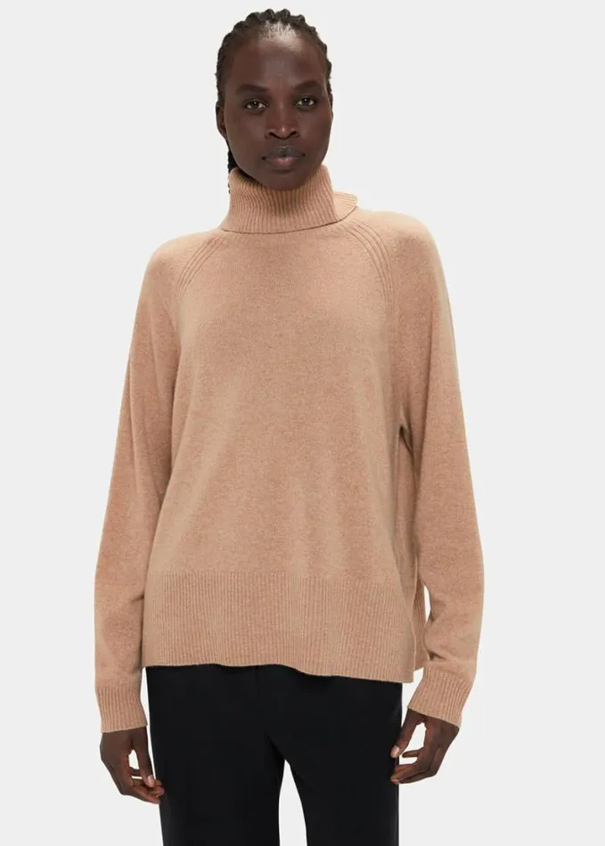 Whistles Cashmere Roll Neck Camel Women Sweaters and Cashmere