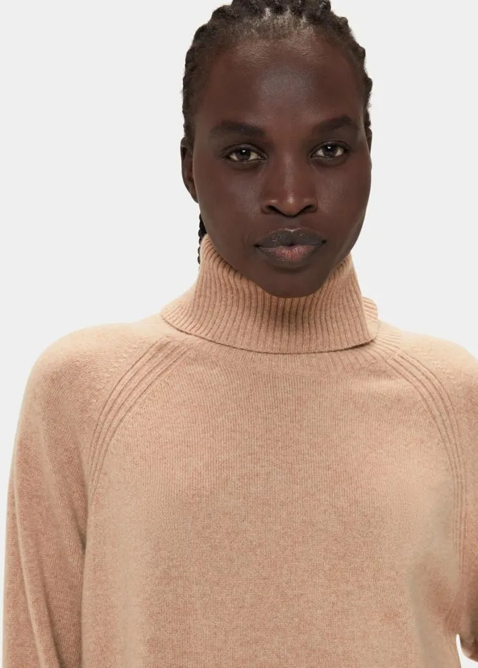 Whistles Cashmere Roll Neck Camel Women Sweaters and Cashmere