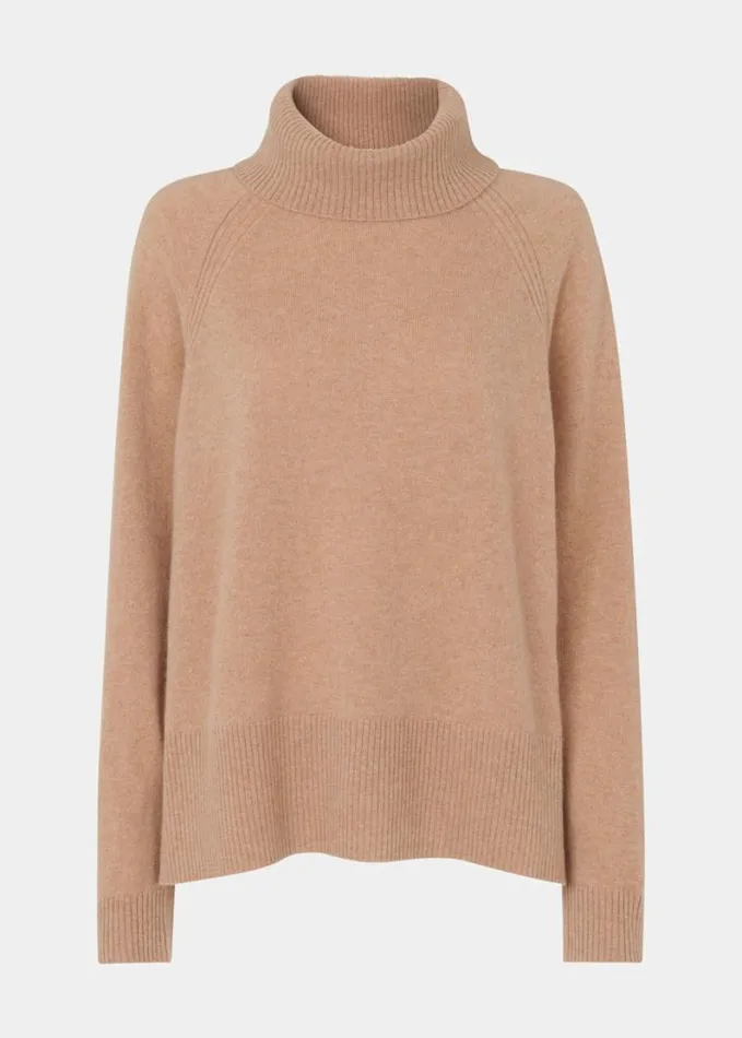 Whistles Cashmere Roll Neck Camel Women Sweaters and Cashmere