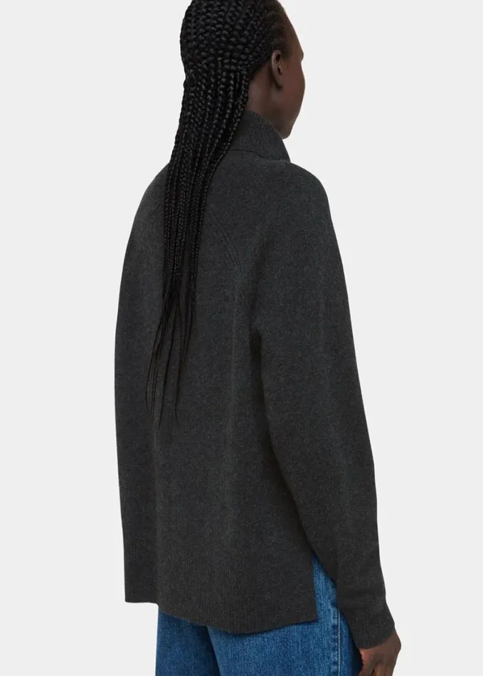 Whistles Cashmere Roll Neck Dark Grey Women Sweaters and Cashmere