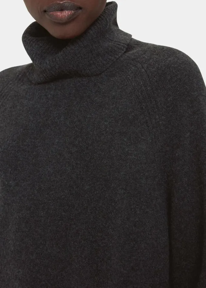 Whistles Cashmere Roll Neck Dark Grey Women Sweaters and Cashmere