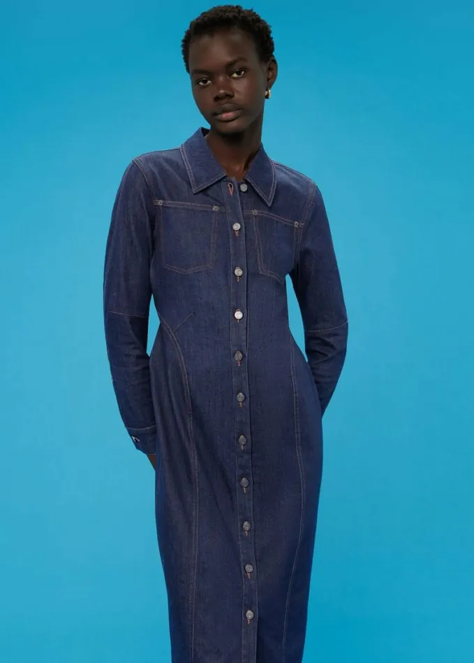 Whistles Denim Corset Dress Denim Women Dresses