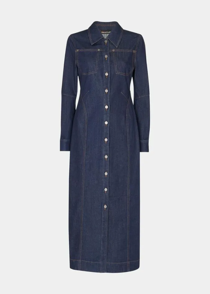 Whistles Denim Corset Dress Denim Women Dresses