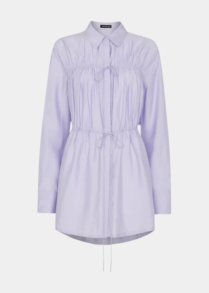 Whistles Drawcord Cut Out Back Shirt Lilac Women Tops