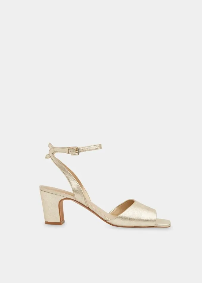 Whistles Emerson Block Heel Sandal Goldmulti Women Wedding Guests