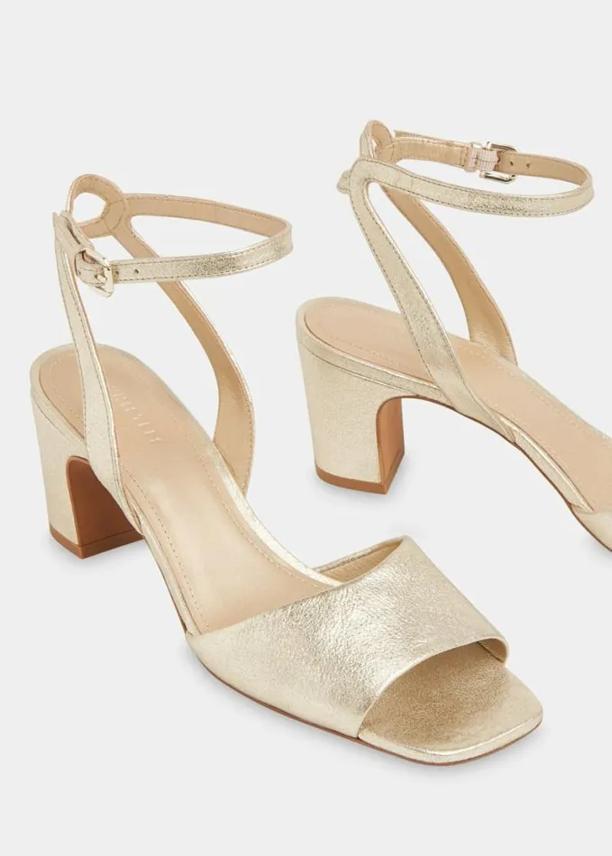 Whistles Emerson Block Heel Sandal Goldmulti Women Wedding Guests