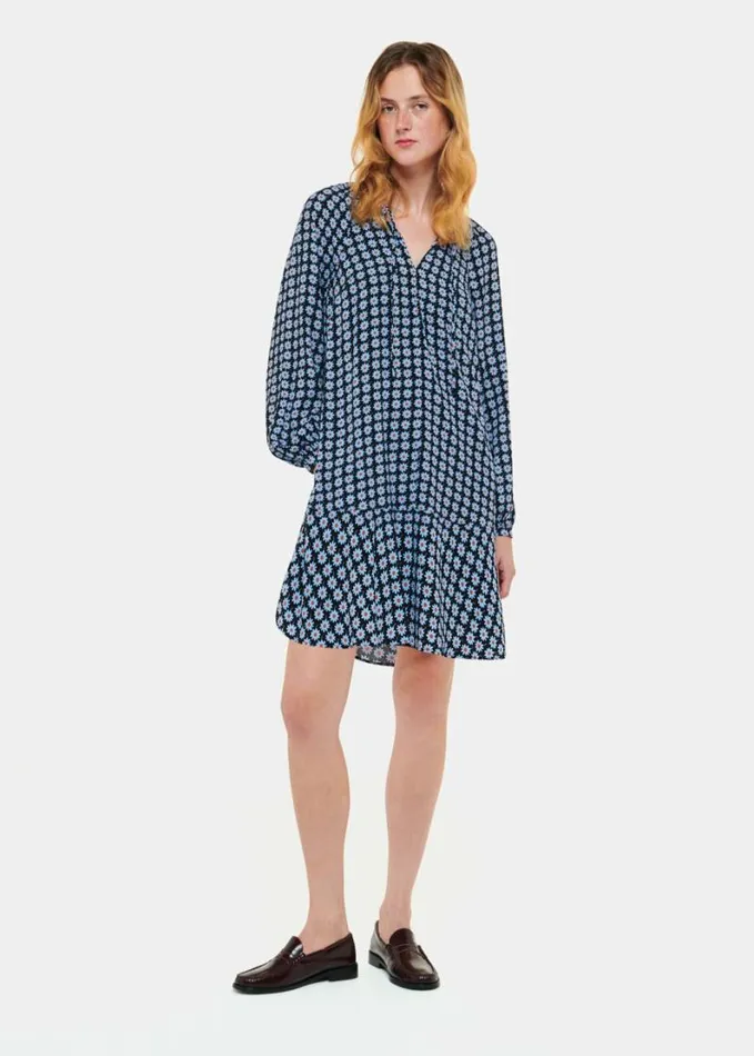 Whistles Floral Dot Flippy Dress Bluemulti Women Dresses