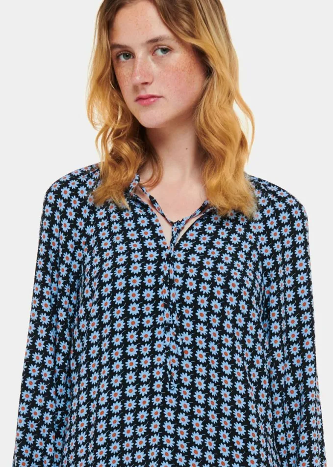 Whistles Floral Dot Flippy Dress Bluemulti Women Dresses