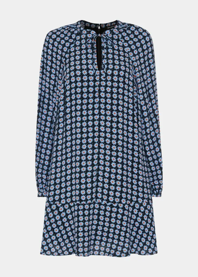 Whistles Floral Dot Flippy Dress Bluemulti Women Dresses