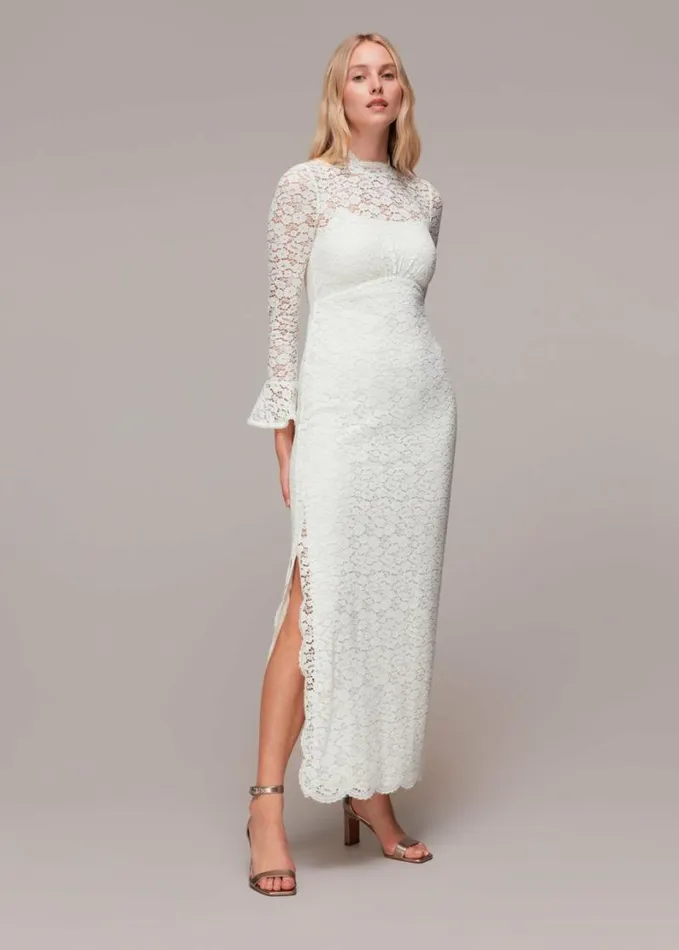 Whistles Frances Lace Wedding Dress Ivory Women Dresses